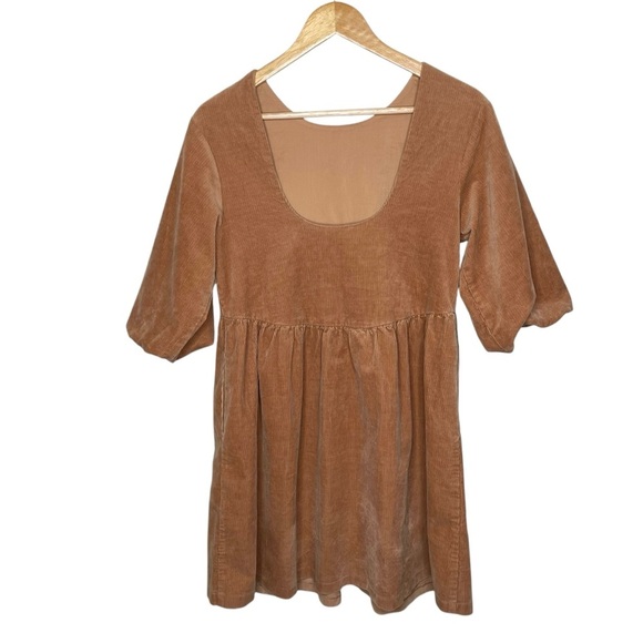 Everlane The Corduroy Babydoll Mini Dress Biscotti - Picture 7 of 14
